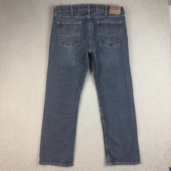 Levis S51 Signature Straight Leg Jeans Mens 40x32 Blue Dark Wash Comfort Stretch - Picture 2 of 8